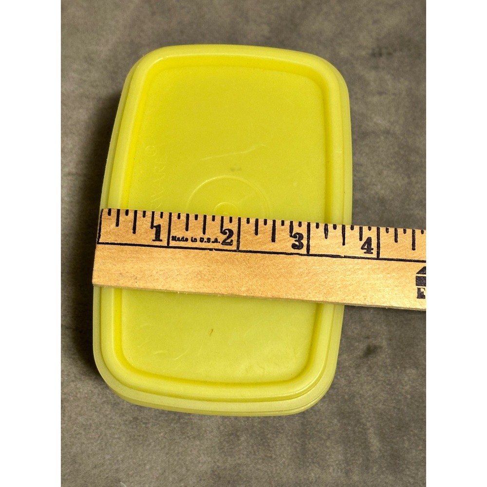 Vintage Tupperware Yellow Rectangular Storage Container Retro Kitchen - Picture 5 of 6